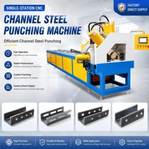 CNC Hydraulic Metal Channel Steel Hole Punching Machine Automatic U channel Steel Cutting and Punching Machinery