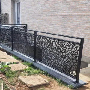 Carved Post Fence Customizable Grain Cutting Profile Aluminum Alloy Veranda Railing for Hotel Office Building