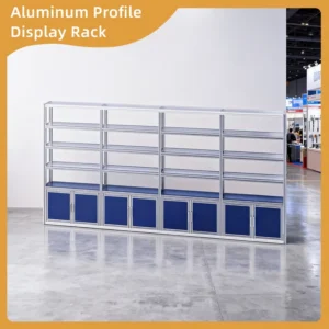 Chemical Resistant Aluminum Extrusion Trade Show Display Rack Durable Multi Tier Shelving for Chemical Product