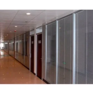 Chinese Aluminum Frame Double Glass Detachable Fixed Partition Wall Decorative with Blind