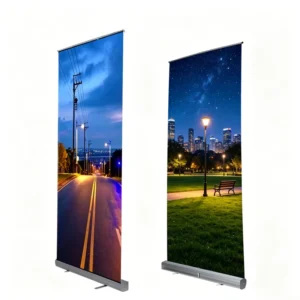 Classic Aluminum Steel Frame Retractable Roll Up Banner 1.0mm Thickness Tool Free Assembly Portable