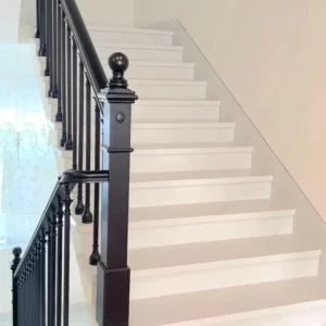 Classic Staircase Customized Aluminum Alloy Red Oak Teak Rubber Wooden Glass Simple Style Home Furniture Handrail