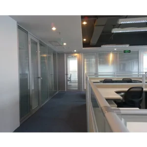 Classical Double Glass Aluminum Sound Proof Modular Fixed Detachable Office Partition Wall