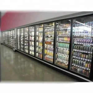 Convenience Store Commercial Use Walk in Cooler Freezer Container Glass Door Shelves 100mm PU Panel Copeland Compressor
