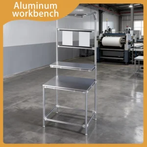 Corrosion Resistant Aluminum Profile Manual Operation Workbench Lightweight Modular Station with Multi Layer Rear Shelves