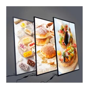Custom Advertising Light Boxes Full Color LED Poster Frame Fade Resistant Reusable Eco Friendly Illuminated Signage