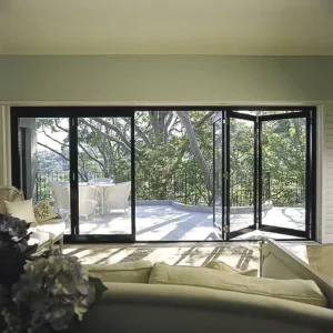 Custom Aluminum Bi Folding Doors Double Glazed Bi Fold Patio Door Hurricane Impact Sliding Bifold Doors for Villa