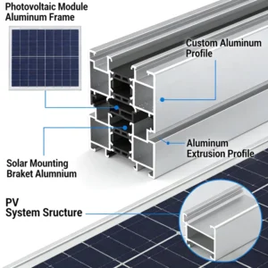 Custom Aluminum Extrusion Profile Solar Mounting Bracket Aluminum PV System Structure Photovoltaic Module Aluminum Frame