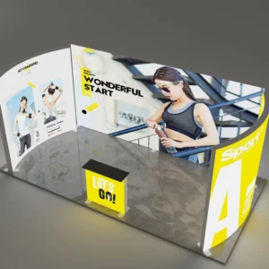 Custom Aluminum Frameless Fabric 10X10 Trade Show LED Backdrop Exhibition Light Box Display Booth