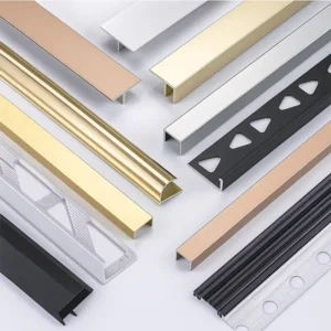 Custom Anodized Aluminum Profile Extrusion Metal Tile Edge Strip for Outdoor Construction and Decoration