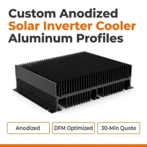 Custom Anodized Large Section Solar Inverter Cooler Aluminum Profiles