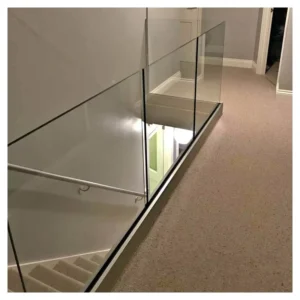 Custom Balcony Balustrade U Channel Aluminum Hand Railings and Base U Channel Glass Railing for Villa