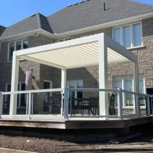 Custom Color Modern 3x3m Aluminum Pergola Motorized Louvered Roof Waterproof Outdoor Garden Gazebo 10x10ft Terrace
