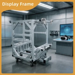 Custom Fit Aluminum Profile Screen Display Cart with Custom Mounts for Specific Screen Brands and Models