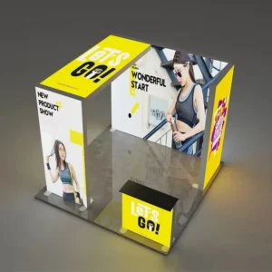Custom Folding Aluminum Fabric 3×3 SEG Light Box Exhibition Display Trade Show Backdrop Wall Booth Stand