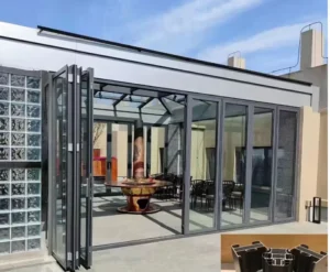 Custom Folding Door Balcony Garden Curtain Wall Villa Sliding Door with Good Lighting and Strong Ventilation