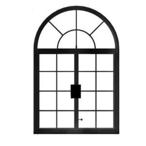 Custom OEM ODM Gothic Style Hammered Glass Insulated Aluminum Swing Window for Luxury Hotel Resort