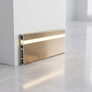 Custom Size LED Aluminum Skirting Profile with Integrated Light Channel for Interior Design Projects
