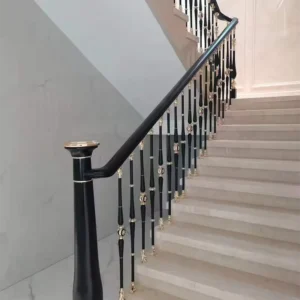 Custom Sized Modern French Style Brass Aluminum Stair Railing Handrails Balustrades