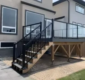 Custom designed Modern Deck Welded Metal Aluminum Alloy Stair and Outdoor Railings Durable Handrails with 3 Year Warranty