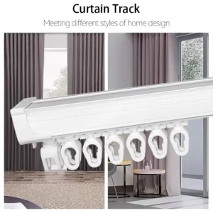 Customized U Shaped Aluminum Curtain Tracks Profile Sheave Slide Way Curtain Straight Rail with S Fold Tape