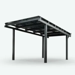 Customized Versatile Solar Carport Structure Pergola Aluminum Silver Black Color Post Mounted Parking Shed