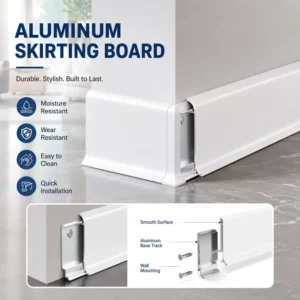 Dafuxin Manufacturer’s Easy Installation 6CM Height Aluminum Clip on Flooring Trims Water Resistant 5 Year Warranty