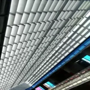Decorative Motorized Sun Shading Aluminum Alloy Louver Shutter for Public Building Design
