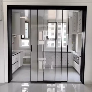 Door Material Windproof Sliding Door Panel Aluminum Profile Glass Bottom Slim Frame Aluminum Profiles for windows and Doors
