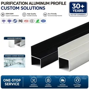 Durable H shaped Aluminum Profiles for Door Decoration and Partition Walls of Purification Workshop Warehouse Office Building