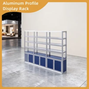 Dust Proof Aluminum Extrusion Trade Show Display Rack Heavy Duty Multi Tier Shelving with Tight Cabinets
