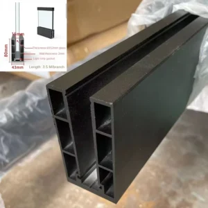Embedded Handrail Balcony Guardrail Railing Stairs Aluminum Alloy Profile U Shaped Groove Frameless Groove DIY Water Rust