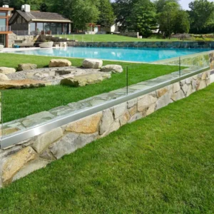 Embedded U Channel Aluminium Profile for Stair Full Glass Railing