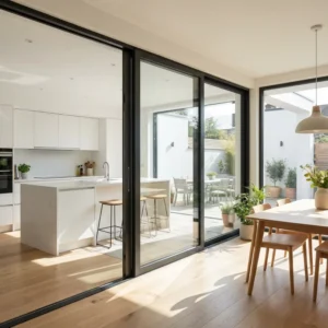 European Style Thermal Break Soundproof Glass Manual Aluminum Glass Sliding Door