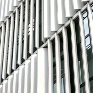 Exterior Vertical Modern Curtain Wall Decorative Facade Cladding Adjustable Ventilation System Sun Protection Aluminum Louver
