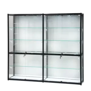Extra Vision Adjustable Display Cabinet Sliding Door Glass Mirror Display Showcase aluminium profile glass showcase