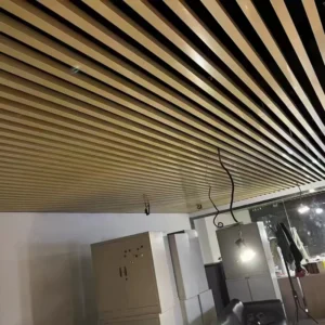 Factory Decorative False Aluminum U Shape Baffle Extruded Ceiling Wall Fireproof Waterproof Powder Coated Garage