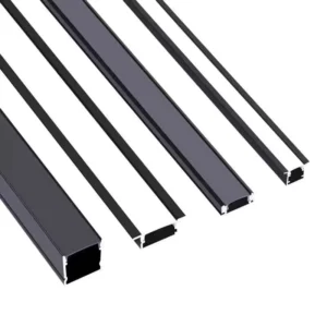 Factory Direct Black LED Aluminum Profile With Milky Cover For Modern Interior Lighting And Modern Office Workspace