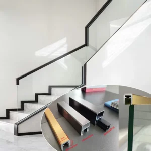 Factory Supplier Simple Design Aluminum Handrail Balustrades Glass Railing Aluminium System