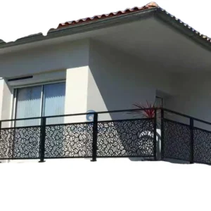 Fashionable Custom Balcony Railing Balustrades Aluminum Profiles Handrails Metal Guardrail Fencing Outdoor Garden Fence
