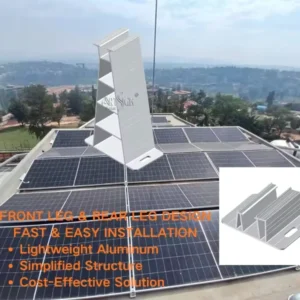 Fast Installation Flat Roof Solar Bracket Front Rear Leg Aluminum Structure for Commercial Rooftop PV Projects Art Sign