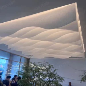 Fire Resistant Wavy Aluminum Frame Ceiling Film for Exhibition