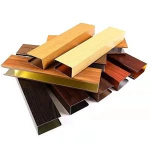Fire resistant Moisture proof 6000 Series Aluminum Ceiling Indoor Outdoor Dual use Square Tube Wood Grain Cutting