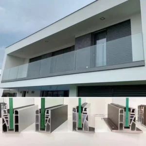Frameless Aluminium Balustrade Glass Railing Aluminum U Channel Profile for 12-19mm Glass
