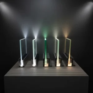 Frameless Aluminum U Channel Glass Balustrade Balcony Fence Railing Base Shoe With Led Light And SS Handrails