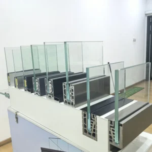Frameless Glass Balustrades Handrails with Aluminum U Channel Sizes Extruded Aluminum Profile for Balcony Deck Stair Railing