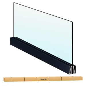 Frameless Glass Railing System Aluminum U Channel Profile for Deck Handrails Aluminum Base Channel with Glass Slot