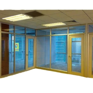 Full Height Curved Shape Aluminum Frame Tempered Soundproof Glass Office Partition Wall Divider System