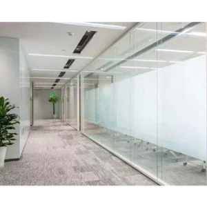Full Height Double Frameless Glass Fixed Removable Detachable Office Partition Wall