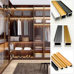 Furniture Anodizing Aluminum Frame Profiles for Wardrobe Cabinet Glass Door